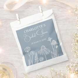 Dusty Blue Wildblumen gezeichnet Geschenktütchen