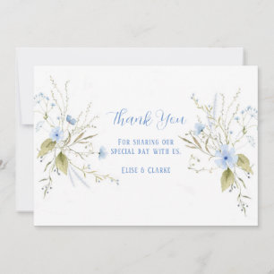Dusty Blue Wildblumen Hochzeit Dankeschön Karten