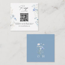 Dusty Blue Wildblumen Monogram QR Code UAWG