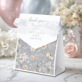 Dusty Blue Wildflower Baby Shower Geschenkschachtel