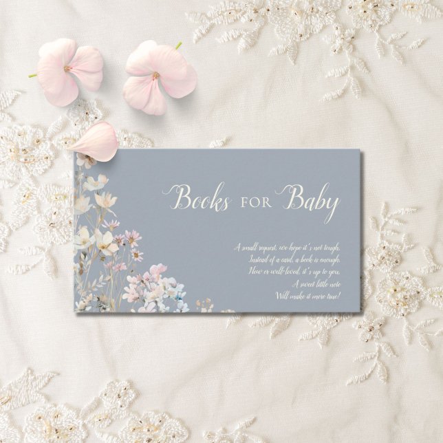Dusty Blue Wildflower Books for Baby Begleitkarte (Von Creator hochgeladen)