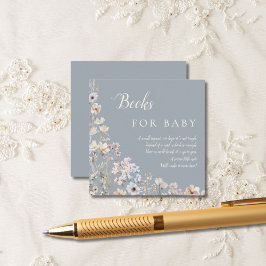 Dusty Blue Wildflower Books for Baby Begleitkarte