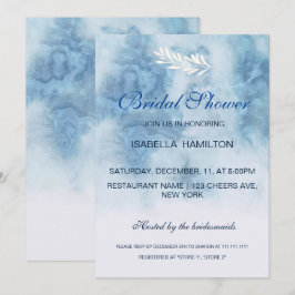 Dusty Blue Winter Script Calligraphy Brautparty Einladung