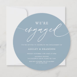 Dusty Blue Wir sind eine Verlobte Round-Engagement Einladung