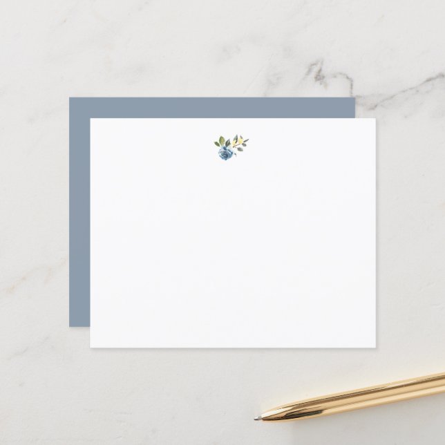 Dusty Blue Yellow Botanal Floral (Vorderseite/Rückseite Beispiel)