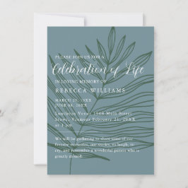 Dusty Blueish Minimal Celebration of Life Einladung
