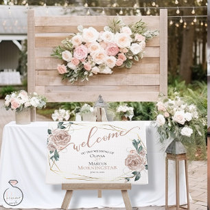Dusty Blush Pink Rustikale Blumenkalligraphie Will Poster