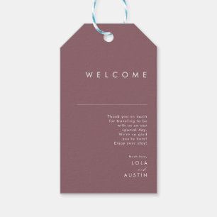 Dusty Boho   Begrüßung von Lila und Rose Geschenkanhänger