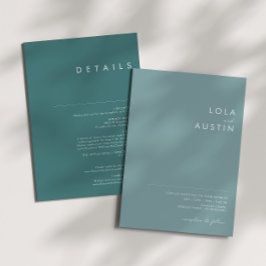 Dusty Boho | Blauer und grüner Hochzeitstag Einladung