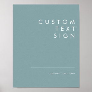 Dusty Boho   Blue Cards und Geschenke Custom Sign Poster