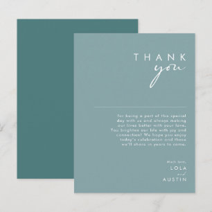 Dusty Boho Blue & Green Empfang Danke, Card Postkarte