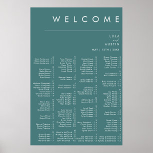 Dusty Boho Green Alphabetic Seating Chart Poster