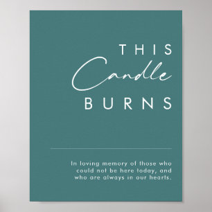 Dusty Boho Green This Candle Burns Sign Poster