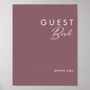 Dusty Boho Lila Gast Book Sign Poster