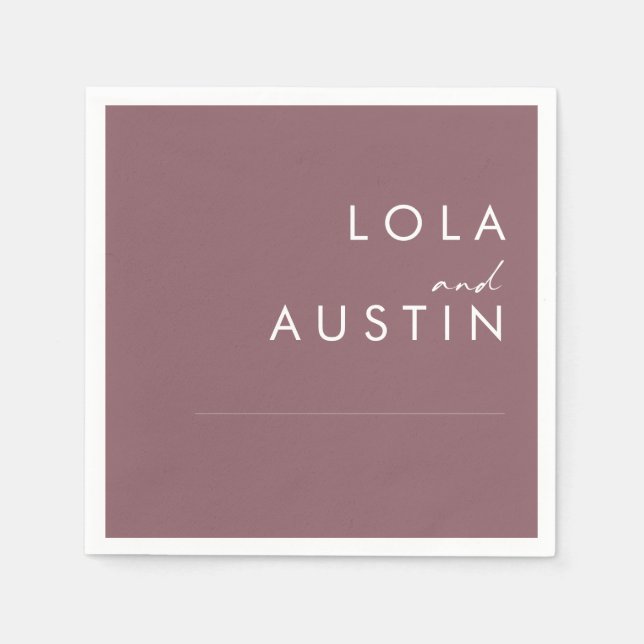 Dusty Boho | Lila Hochzeit Napkins Serviette (Vorderseite)