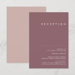 Dusty Boho Lila Hochzeitsempfehlung und Rose Begleitkarte