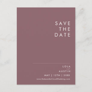 Dusty Boho   Lila Save the Date Postkarte