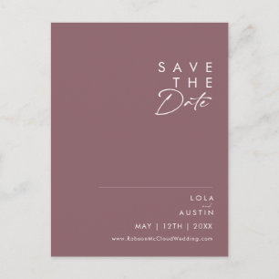 Dusty Boho   Lila Save the Date Postkarte
