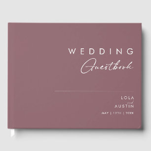 Dusty Boho Lila und Rose Wedding Guest Book Gästebuch