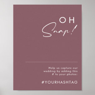 Dusty Boho   Purple Oh Snap Hochzeit Hashtag Schil Poster