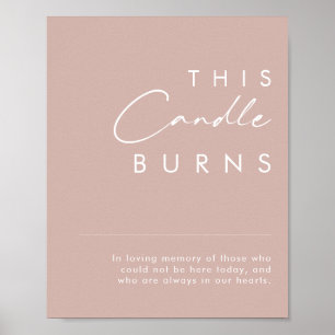 Dusty Boho Rose Diese Kerze brennt Schild
