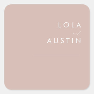 Dusty Boho   Rose Hochzeiten Umschlag Aufkleber