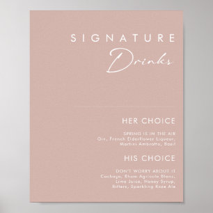 Dusty Boho   Rose Signature Getränke Schild
