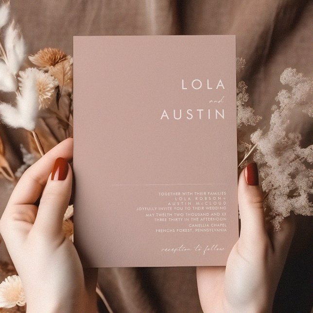 Dusty Boho | Rose und Lila Einladung zur Hochzeit (Von Creator hochgeladen)
