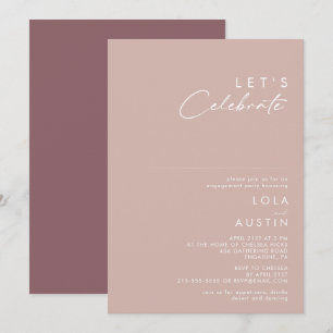Dusty Boho   Rose und Lila Feiern Einladung