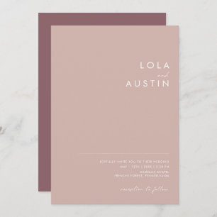 Dusty Boho   Rose und Lila in einer Hochzeit Einladung