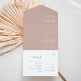 Dusty Boho | Rose und Lila Siegel und alles einsen All In One Einladung