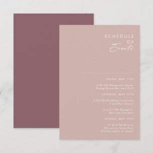 Dusty Boho Rose und Lila Veranstaltungskalender Begleitkarte