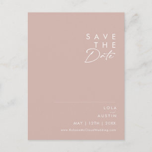 Dusty Boho Rose und Save the Date Lila Einladungspostkarte