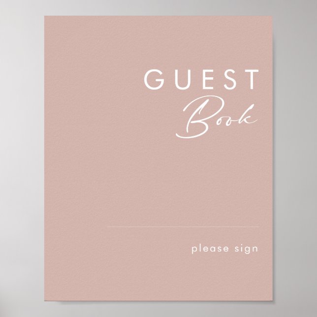 Dusty Boho | Rosen Guest Book Sign Poster (Vorne)