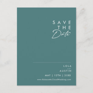 Dusty Boho Save the Date grün Einladungspostkarte
