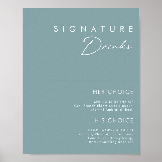 Dusty Boho | Zeichen für Blaue Signatur Poster (Vorne)
