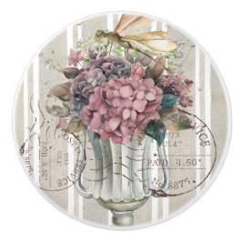 Dusty botanical artwork Stripes and stamps cute Keramikknauf