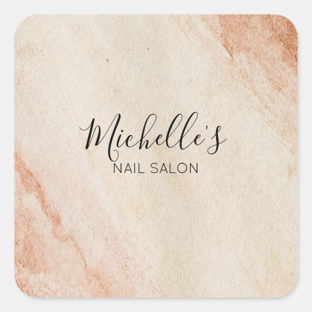 Dusty brown powder chic quadratischer aufkleber (Vorderseite)