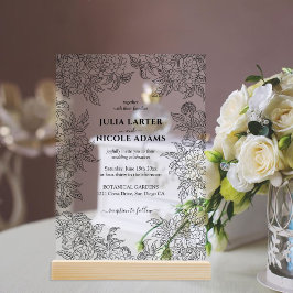 Dusty Brunt Orange Peony Blume Hochzeit im Herbst Acryleinladungen