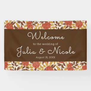 Dusty Brunt Orange Peony Blume Hochzeit im Herbst Banner