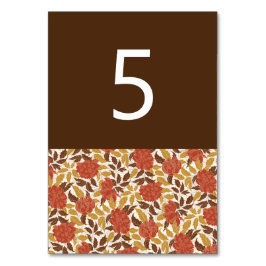 Dusty Brunt Orange Peony Blume Hochzeit im Herbst Tischnummer