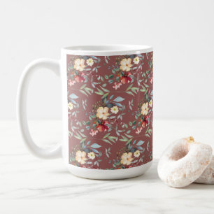 Dusty Burgundy Floral Mother Day Kaffeetasse
