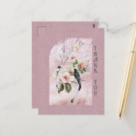 Dusty Burgundy Magnolia Blossoms Wedding Vielen Da Postkarte