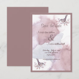 Dusty Burgundy Wasserfarbe und Rose Gold Ampersand Save The Date