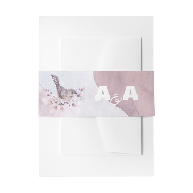 Dusty Burgundy Watercolor Einladungsbanderole (Vorderseite Beispiel)