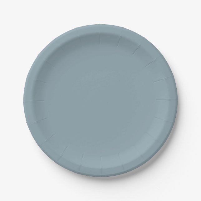 Dusty Cornflower Blue Solid Color Pappteller (Vorderseite)