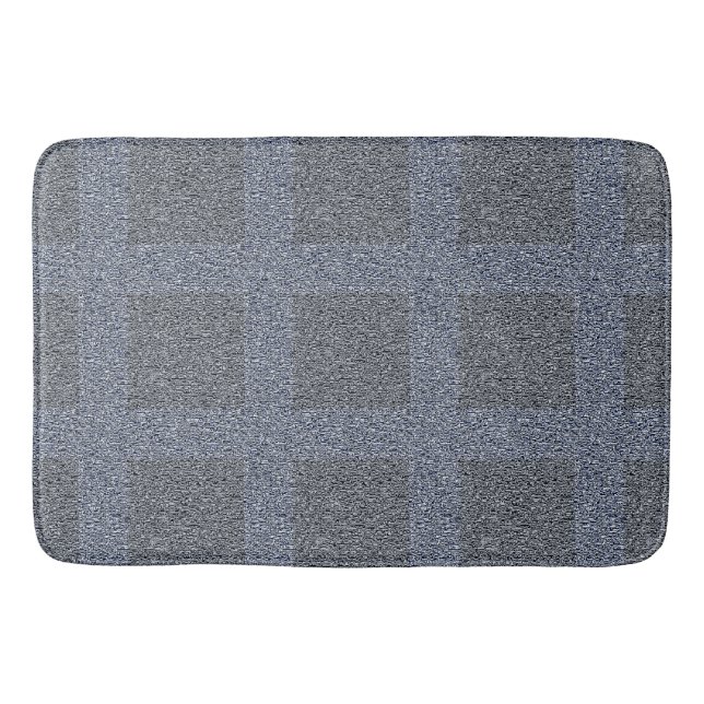 Dusty Dark Blue on Blue Tweed Design Badematte (Vorderseite)