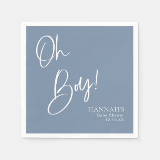 Dusty/Denim Blue Oh Boy Baby Shower Serviette