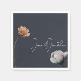 Dusty dunkelblau minimale Blüte Serviette