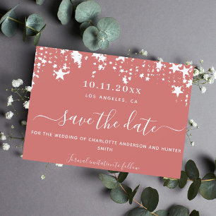 Dusty Earth White Stars Hochzeit speichern das Dat Save The Date